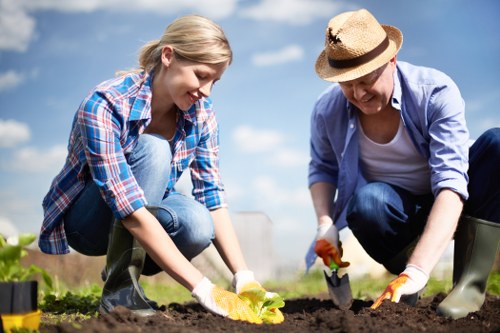 Manager reviewing ethical labour standards for a landscaping project
